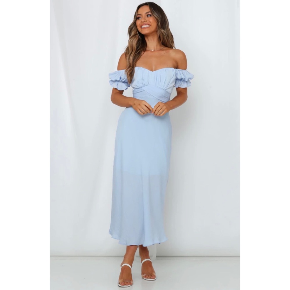 Sky child maxi dress in steel blue